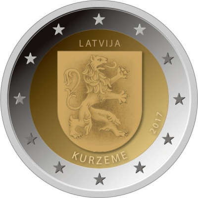 Монета 2 евро 2017 год Латвия "Историческая область Курземе".